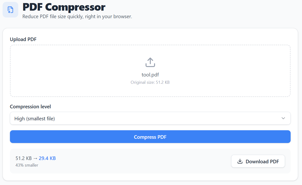 Step 3: Compress and download